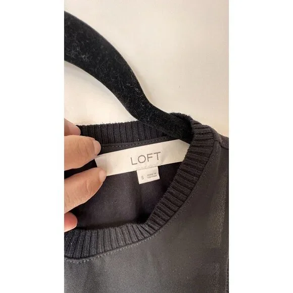 LOFT Black Tank Top Size SMALL See through Blouse Sleeveless Night Out - Picture 4 of 6